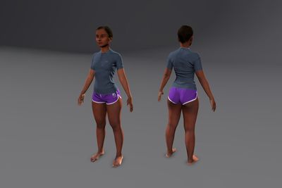 Female African with Shorts & Polo