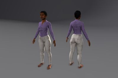 Female African with Button Up & Cargo Pants