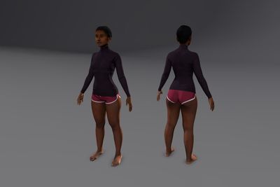 Female African with Shorts & Sweater