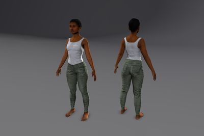 Female African with Tank & Jeans