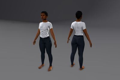 Female African with T-Shirt & Slacks
