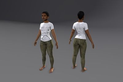 Female African with Jeans & T-Shirt