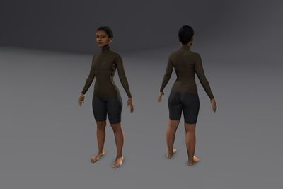 Female African with Track & Shorts & Sweater