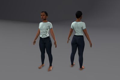 Female African with T-Shirt & Slacks