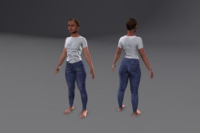 Female Indian with T-Shirt & Jeans
