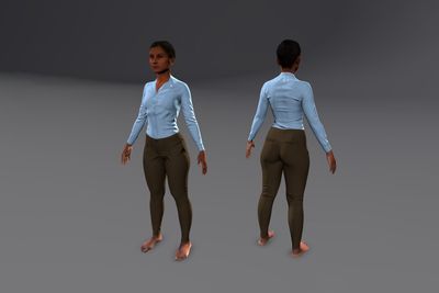 Female Indian with Button Up & Slacks
