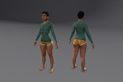 Female Indian with Shorts & Sweater