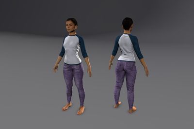 Female Indian with Jeans & Raglan Shirt