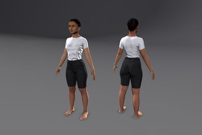 Female Indian with T-Shirt & Track & Shorts