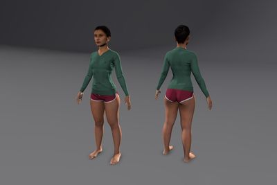 Female Indian with Shorts & Sweater