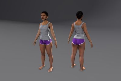 Female Indian with Shorts & Tank