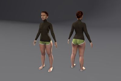 Female South East Asian with Shorts & Sweater