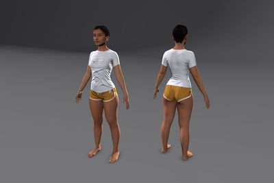 Female South East Asian with Shorts & T-Shirt