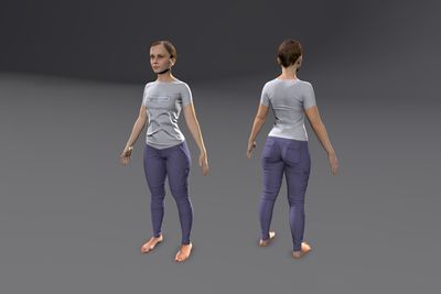 Female White with Cargo Pants & T-Shirt
