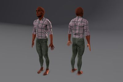 Male African with Button Up & Jeans