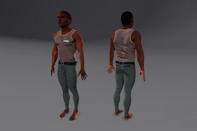 Male African with Tank & Slacks
