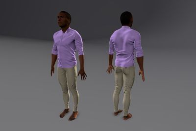 Male African with Cargo Pants & Button Up