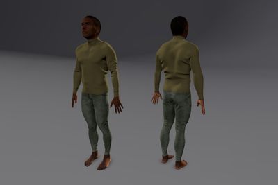 Male African with Jeans & Sweater