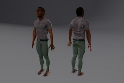 Male African with Polo & Slacks