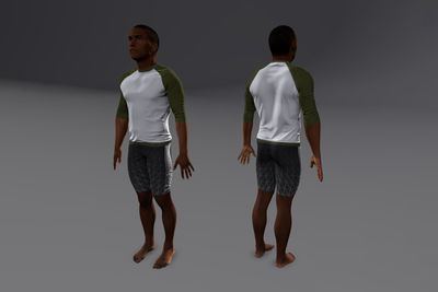 Male African with Tights & Raglan Shirt