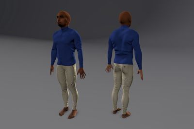 Male African with Cargo Pants & Sweater