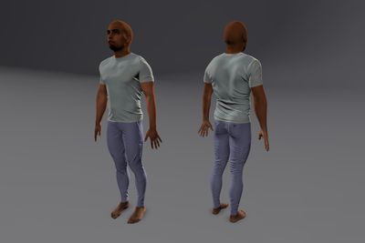 Male African with Cargo Pants & T-Shirt