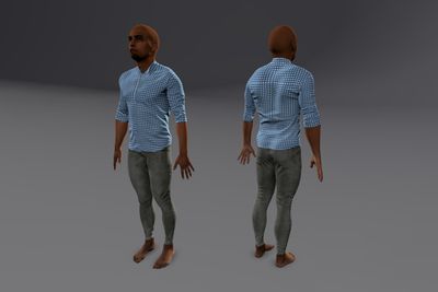 Male African with Jeans & Button Up