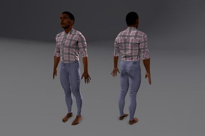 Male African with Button Up & Cargo Pants