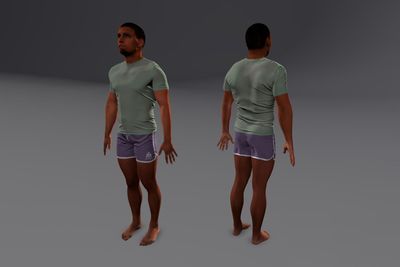 Male African with Shorts & T-Shirt