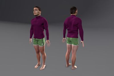 Male Asian with Shorts & Sweater