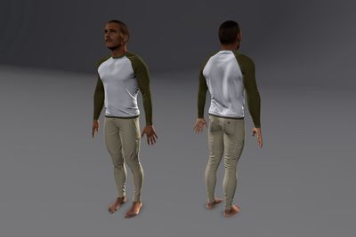Male Hispanic with Cargo Pants & Raglan Shirt