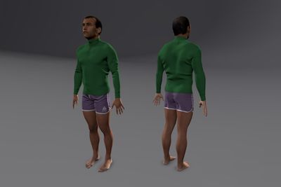 Male Indian with Shorts & Sweater