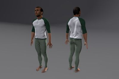 Male Indian with Slacks & Raglan Shirt