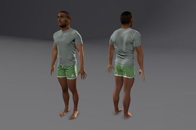 Male Indian with Shorts & T-Shirt