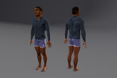 Male Indian with Shorts & Denim Jacket