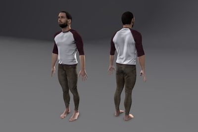 Male Middle Eastern with Jeans & Raglan Shirt