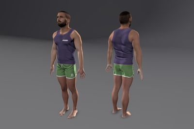 Male Middle Eastern with Shorts & Tank