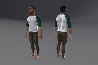 Male South East Asian with Jeans & Raglan Shirt